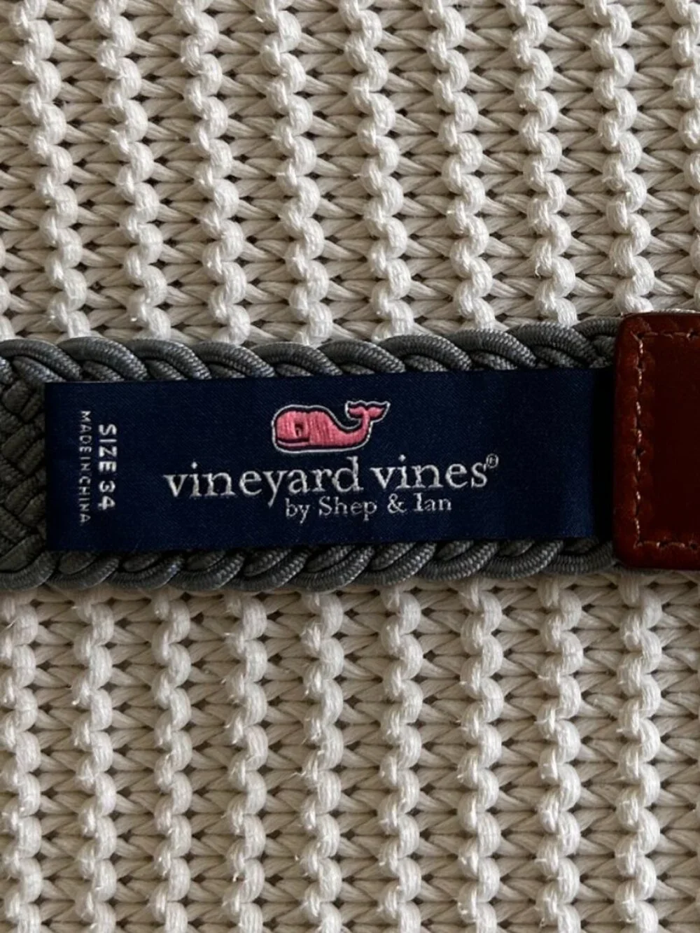 Vineyard Vines | Gray Bungee Belt | Size 34 Boys